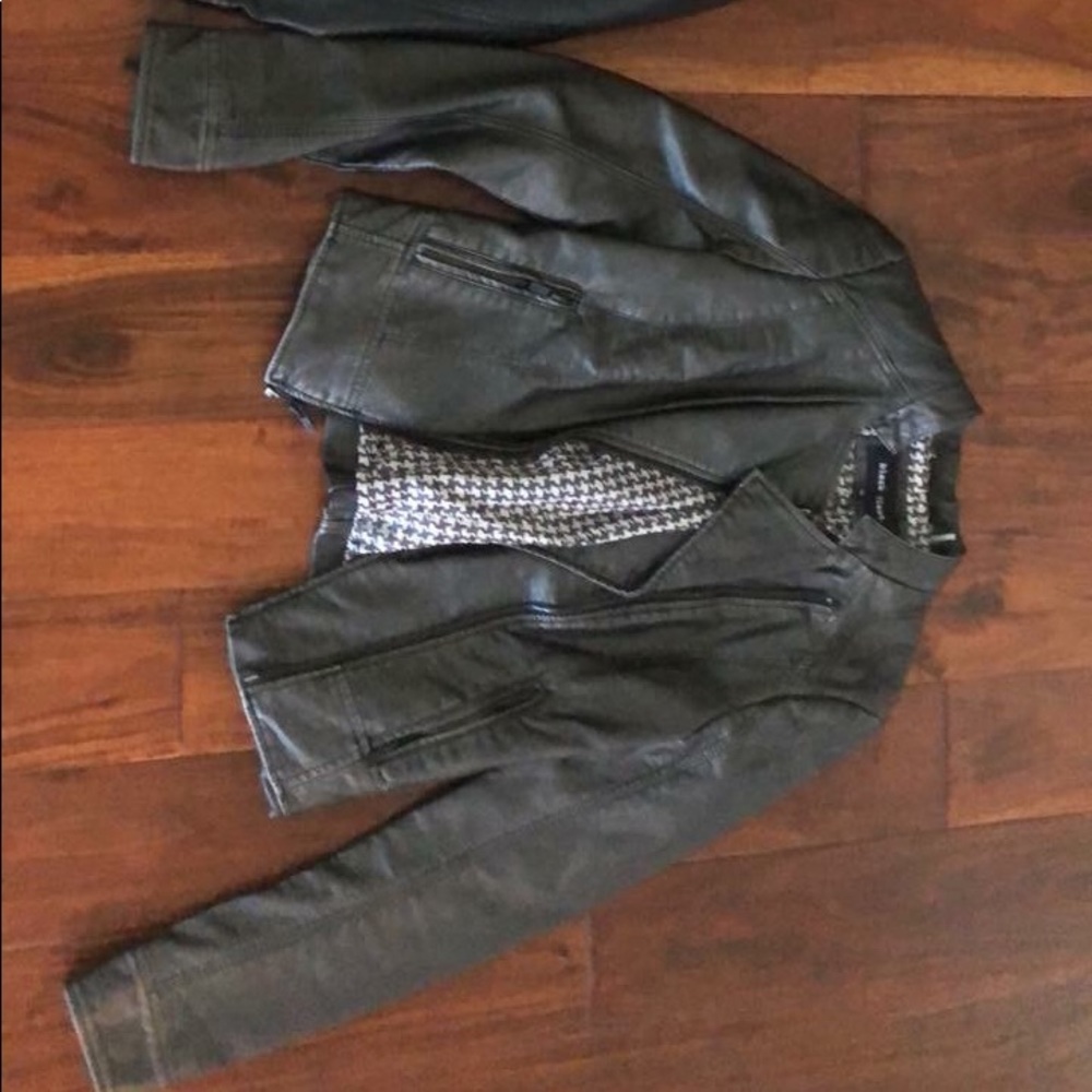 Gray leather jacket